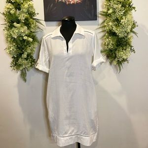 Cloth & Stone white roll sleeve tunic dress